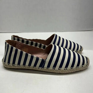 Red V Valentino Espadrilles Shoes Slip On Flats Sneakers Navy White Striped 37 7